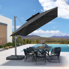 OROTLECT 10' X 13' Double Top Grey Pole Rectangle Cantilever Patio Umbrella Deluxe Large Outdoor Umbrella,Graphite Grey