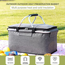FMOPQ Folding Picnic Pouch Basket Camping Cooler Bag Insulated Bag Outdoor BBQ Travel Camping Fishing Storage Box Organizer Container (Color : B) (B)