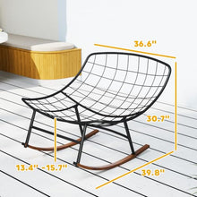 Outsunny Outdoor Rocking Chair Set of 2 Oversized with Cushions Gray