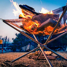 Portable Outdoor Fire Pit Camping with Carrying Bag Rollable Stainless Steel Mesh Fireplace Outdoor Picnic Fire Pit for Patio,Backyard and Garden