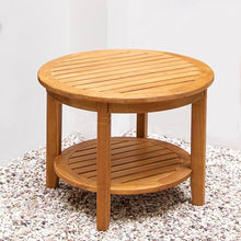 Cambridge Casual Mosko 3-Piece Teak Wood Outdoor Patio Bistro Chat Set for 2, Side Table and 2 Patio Chairs for Garden, Backyard and Poolside, Beige Cushion/Teak Wood