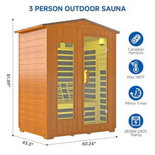 RESTISLAND 3 Person Outdoor Sauna, Low EMF Infrared Sauna, 7-Color Therapy