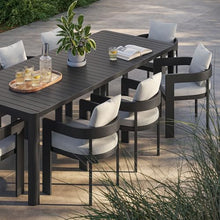 Modway Tahoe Aluminum 9-Piece Patio Dining Set in Gray White