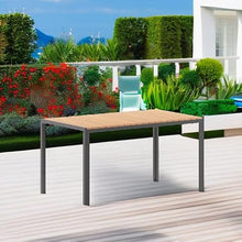 Flash Furniture Commercial Grade 55x31 in Metal Dining Table, Natural/Gray