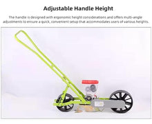 Acdesino Manual Push Seed Planter with Adjustable Multi-Row Spacing, Hand-Push Precision Seeder for Vegetables, Rust-Resistant Powder-Coated Frame with Durable PC Hopper (3-Row Model)