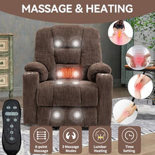 Power Lift Recliner Chair for Elderly with Massage & Heat, Chenille, Brown