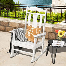 ONMYJFD Rocking Chair All Weather Rocking Chair High Back Porch White