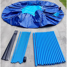 Pool Above Ground - Round Canvas Fish Pond Pool, Large Foldable Water Storage Tank with Drain Valve, Perfect for Agricultural Irrigation and Koi Pond Culture(1x0.6m/39.4x23.6in)
