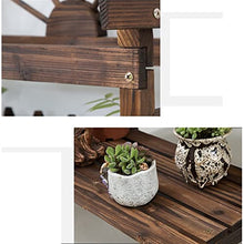 RWGOVLU Flower Stand Balcony Three-tier Potted Plant Bonsai Large Flower Stand Hanging Wood Stepped Indoor And Outdoor Courtyard Plant Stand