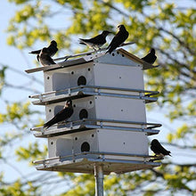 Birds Choice Coates Original Purple Martin House | 3 Floor/12 Room Aluminum Bird House for Backyard Colonies | Round Entrances, Ventilated Roof, Guard Rails | White/Grey, Assembly Required