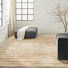Calvin Klein Valley Abstract Gold Wool Area Rug 7'9" x 9'9