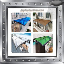 Door awnings Window Awning Door Canopy Window Awnings Awnings for Patio Rain Snow Protection Cover Shade Canopy Patio Awning Outdoor Canopy for Garden/Porch/Window 80x510cm/31x201in Brown