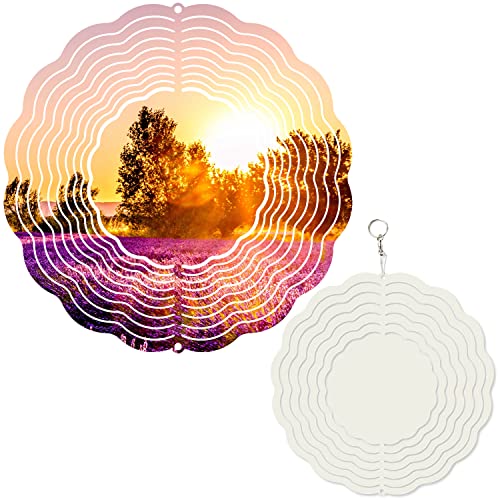 CALCA 10 Inch Sublimation Blank 3D Wind Spinner Stainless Steel Windspinner Sublimation Customized DIY, 24 Pack