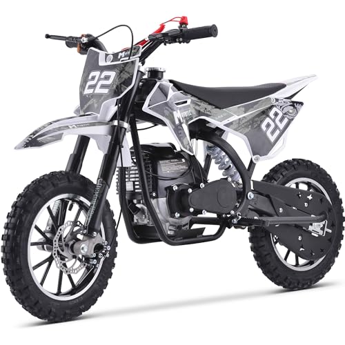 MotoTec 50cc Demon Kids Gas Dirt Bike 2-Stroke White
