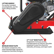 Tomahawk 5.5 HP Vibratory Plate Compactor Tamper for Dirt, Asphalt, Gravel, Soil Compaction Powered by Honda GX160 Engine
