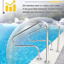 MSHOSAC Pool Handrail,Stainless Steel Pool Handrails 2 Pack - Quick Mount Base, Rust-Proof 304 Material, Durable Swimming Pool Stair Rails for In-Ground Pools (Thick 1.2mm)