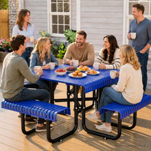 KEIKI Heavy Duty Outdoor Picnic Dining Table and Chairs Bench Set for 4-8