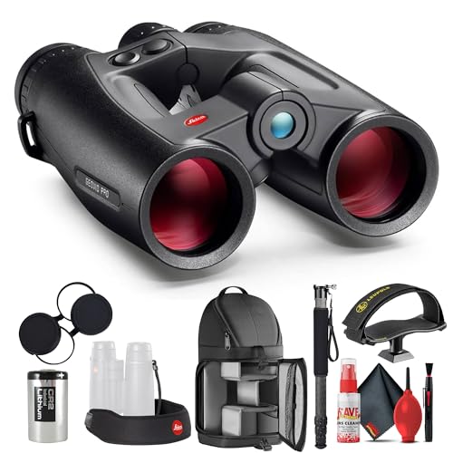 Leica 10x42 Geovid Pro Rangefinder Binoculars with Tripod Adapter, Backpack, Monopod, and Cleaning Kit
