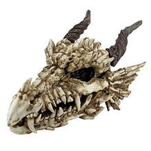 Design Toscano Stoker's Moors Dragon Skull Gothic Garden Statue, Large, 26 Inch, Polyresin, Full Color