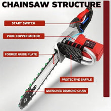 KZZAAO Electric Concrete Chainsaw with Brushless Motor, Portable Electric Chain Saw with 2 Chains/2 Guide Bars, for Granite and Concrete,48cm