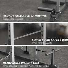 VANSWE Power Rack Olympic Power Cage Home Gym Equipment Black&Silver