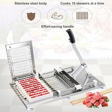 Kebab Maker Press Mould, 10 Holes Stainless Steel Meat Skewer Machine, BBQ Tool, for Skewer Length: Under 35 Cm, Home BBQ Parties Barbecue Helper
