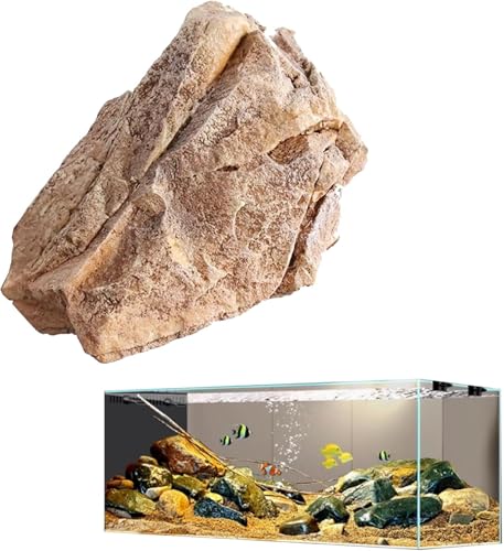 Realistic Fake Rocks For Yard, Artificial Landscape Solid Fake Rocks, Faux Stone Edging For LandScaping, PU Foam Decorative Cover, Multi-Purpose Decorative Stones For Landscaping Lawn(Size:35*27*22cm)