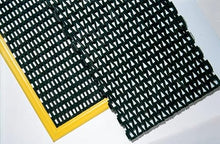 Legendary Doormats Tire Link Mats - Natural Gray - Beveled Yellow Edges - Herring Bone Weave - 5/8" x 30" x 48"