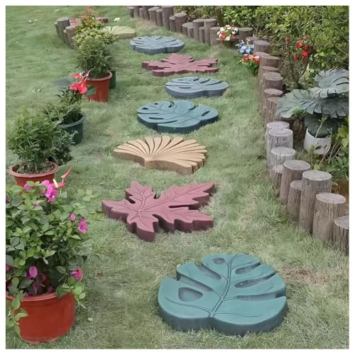 Stepping Garden Stone Outdoor,Stepping Stones for Garden Walkway-Yard Patio Stone for Decorative Flower Beds, Gardening Tiles(Green)
