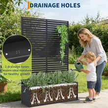 GarveeLife 2PCS Metal Planter Box with Trellis, 71"x47"x16" Raised Garden Bed for Climbing Plants, Vegetables, Vines, Privacy Planters for Patio with Drainage Holes, 15.7" Deep Planting Bed