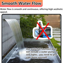 Wall Mount Waterfall Outlet Stainless Steel, Pool Fountain Spillway Outdoor, Customizable Waterfall Blade for Swimming Pool/Front Yard with Fittings