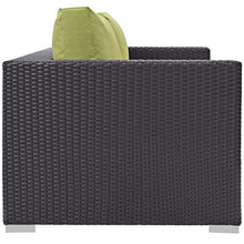 Modway Convene Wicker Rattan Outdoor Patio Loveseat in Espresso Peridot