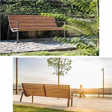 YHdtUO Garden Benches Outdoor Bench Chairs, Park Benches with Backrest and Armrests, Classic Steel Frame Solid Wood Bench Leisure Chairs for Patio Backyard Gardens P,Galvanized Steel-200 * 54 * 78CM