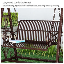 Double Patio Porch Swing, Wrought Iron Hammock Chair with Stand(Pink)