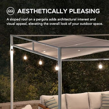 SUNJOY 10' x 10' Outdoor Pergola, Darkeford Metal Pergola with White Sling Fabric Sun Shade Canopy for Outdoor Patio, Garden,Yard, Deck, Entertaining