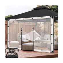 LMyyds 20 Mil Gazebo Curtains Outdoor with Grommets and Zipped Door, Patio Curtains Waterproof (19.68x6.56'/6x2m)