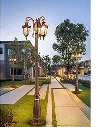 Lamp Post Lights Outdoor,260cm 102" Outdoor Aluminum Path Pillar Lamp Garden Lamp Post Light Glass Lantern Pillar High Pole Light Pillar Post Light PathLighting Bollard Path Lamp Post Light