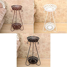 Metal Plant Pot Stand Display Shelf Garden Patio Home Outdoor Flower Tray (Color : White-Patch Five-Pointed star4, Size (Onecolor