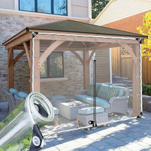 Waterproof PVC Tarpaulin with Grommets,Outdoor Clear Tarp Curtains,Garden Pergola Gazebo Patio Porch Carport Transparent Tarpaulin Side Panels with Zipper,Rain Curtains,W×H-3 * 3m(9.8 * 9.8ft)