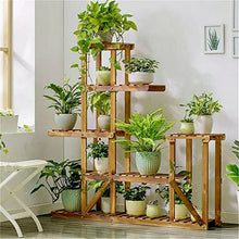 iumLeap Flower Stand 6 Tiered Wood Plant Flower Stand Shelf Planter Pots Shelves Rack Holder Display for Multiple Plants Indoor Garden Patio Plant Stand