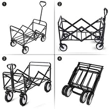 Multifunction Portable Hand Trucks Garden Cart Folding Wagon Foldable Heavy Duty Outdoor Trolley Utility Transport Cart 80kg Max Load