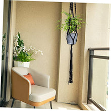 4 pcs Holders for Ceiling Rope Macrame Wall Outdoor Flower Garden Black W Decorations Decorative Hangers Bohemian Pot Holder Hanger Plant Planter Indoor Decor Planters Baskets (As Shownx4pcs