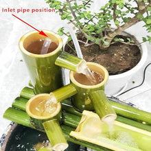Primary Color Bamboo Fountain Kit, Solar Water Feature, Zen Flowing Waterscape Decoration, Bamboo Fish Tank Filter Ornament, Landscape Fountain, for Garden, Yard, Pond, 31.5in