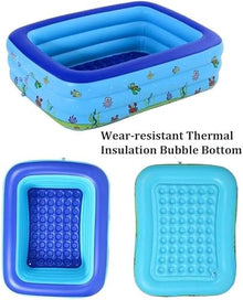 MQELHKCYSGX Portable Inflatable Swimming Pool, Family, Adult, Infant and Toddler Center, for Outdoor Garden use, 180×140×60 cm, Blue