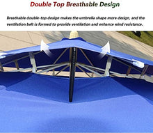 A1DFDFGOQSFG Parasols 9' Beach/Pool/Garden/Patio Umbrella Double Top, Water/UV-Resistant Market Outdoor Table Umbrella (Color : Blue, Size : 9 Ft/270cm) (Blue 9 Ft/270cm)