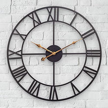 Outdoor Garden Wall Clock,24 Inch Large Waterproof Wall Clock Roman Numeral Display Vintage Style Metal Silent Patio Wall Clock Indoor Outdoor Decoration