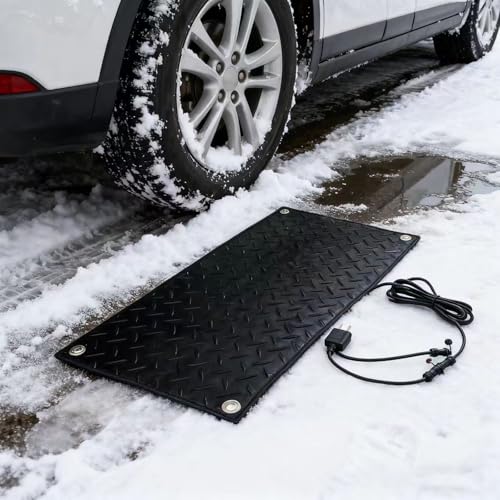 ZRUTIMI Outdoor Driveway Snow-Melting mat with Power Cord can melt 2 inches of ice and Snow per Hour(60x360cm/23.6x142in)
