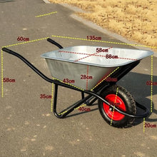 Heavy Duty Wheelbarrow Single Wheel Garden Cart Utility Hand Truck Construction Yard Dump Cart Farm Wheelbarrow(B,5)