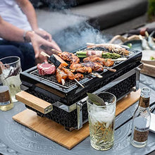JTYMZYY Japanese Style Charcoal Grill Table, Portable Ceramic BBQ Grill with Wire Mesh Grill and Base,Tabletop Household Barbecue Tools for Outdoor Charcoal Barbecues Camping (Size : Square)