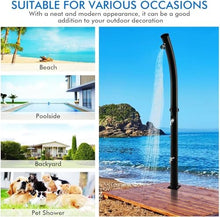 MKLFBY Solar Outdoor Shower, Vertical Solar Heated Garden Shower with Shower Head and Foot Shower Tap, Easy Installation Poolside Shower for Home/Commercial